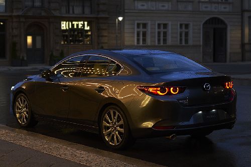 Rear Cross Side View of Mazda 3 Sedan Rear Cross Side View of Mazda 3 Sedan