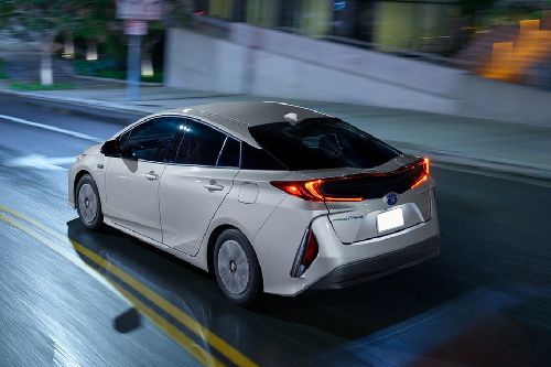 Rear Cross Side View of Toyota Prius Prime Rear Cross Side View of Toyota Prius Prime